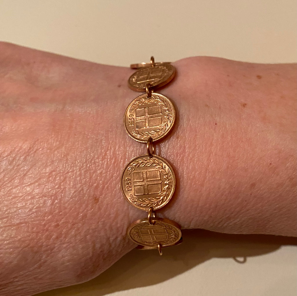 Armband úr íslenskum 1 aur
