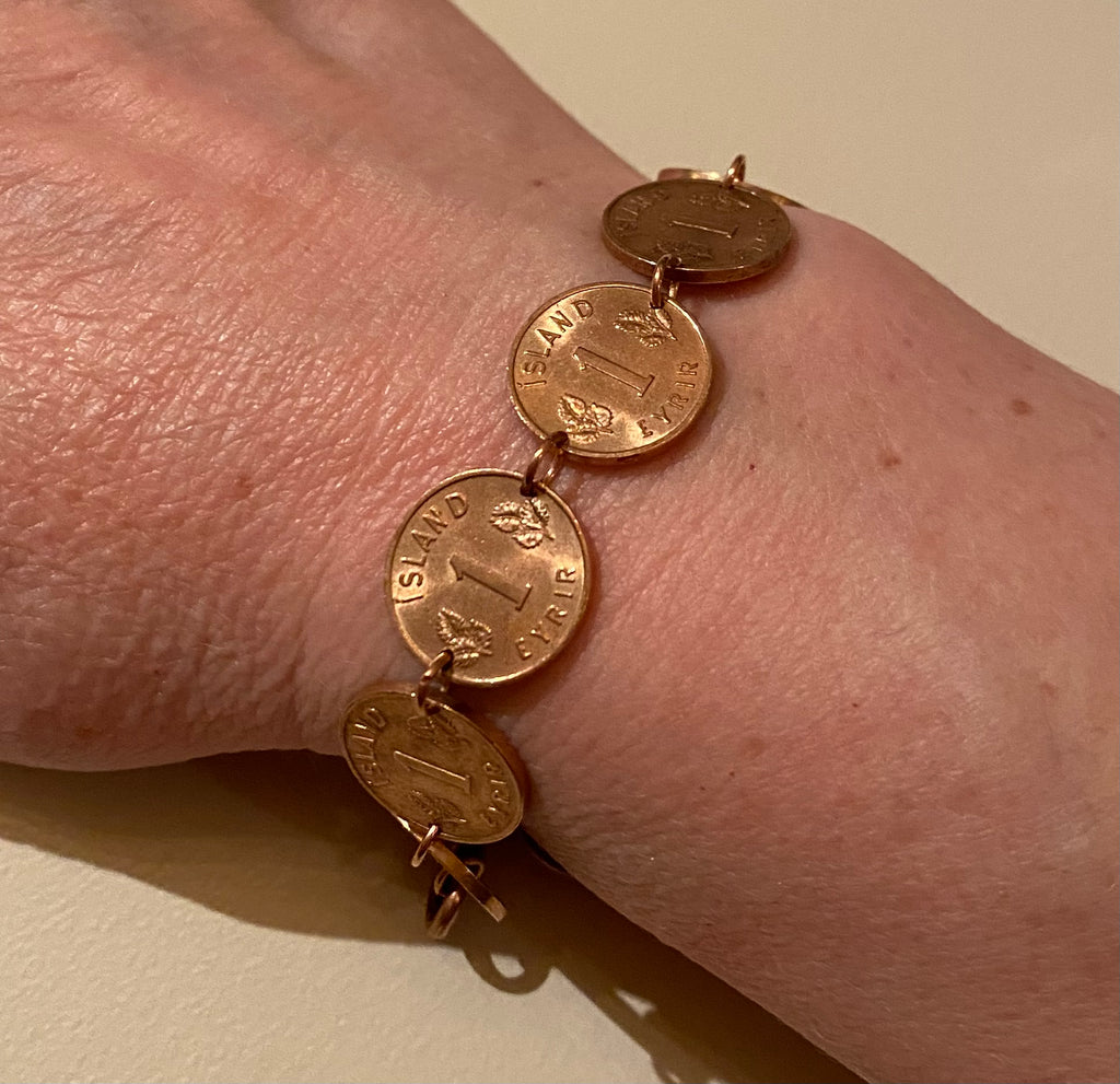 Armband úr íslenskum 1 aur