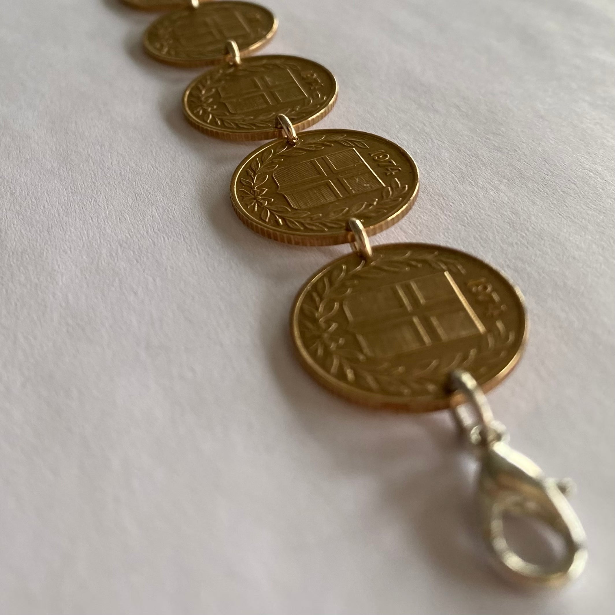 Armband úr íslenskum 50 aurum - Slétt mynt