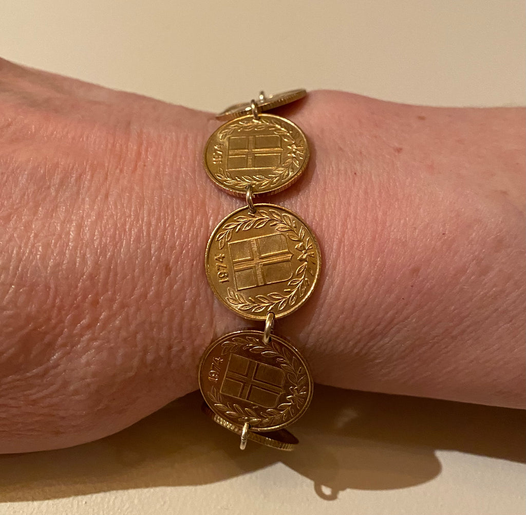 Armband úr íslenskum 50 aurum - Slétt mynt